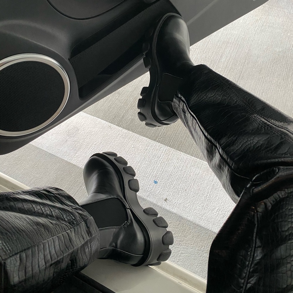 Nasty Gal Chunky black ankle boots in size 6.5 | only worn once